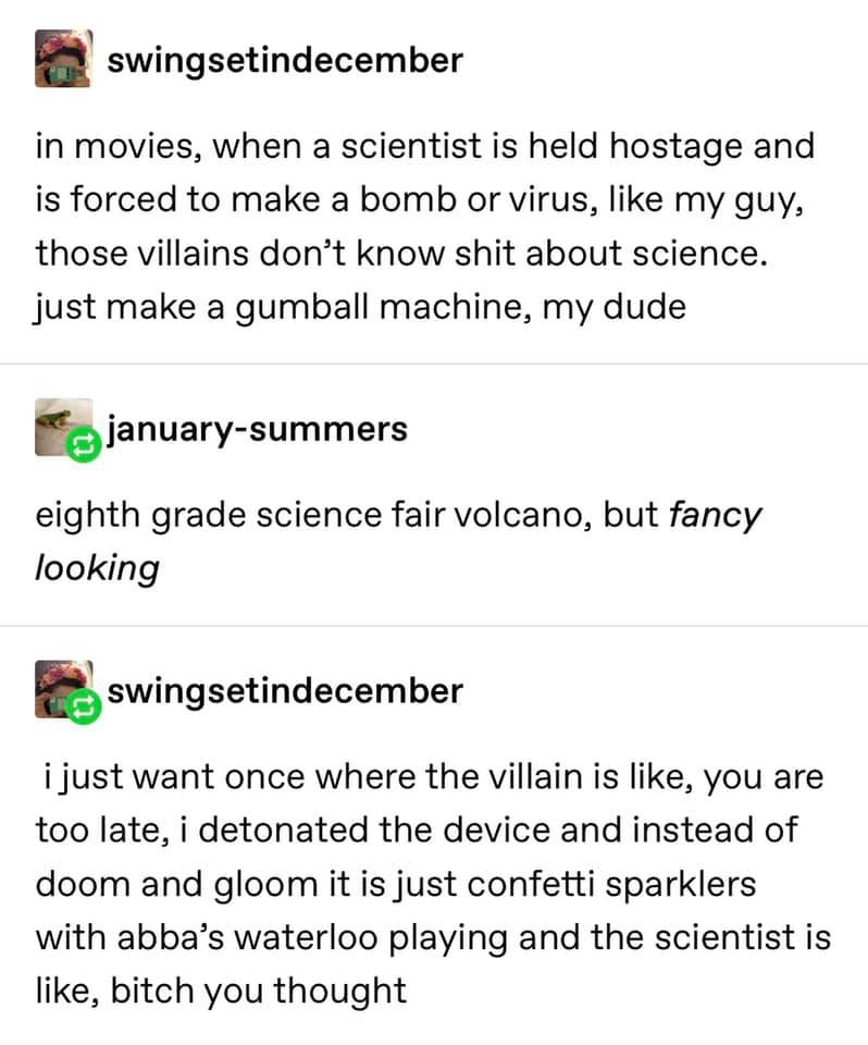 tumblr post about a scientist's dilemma pt. 1